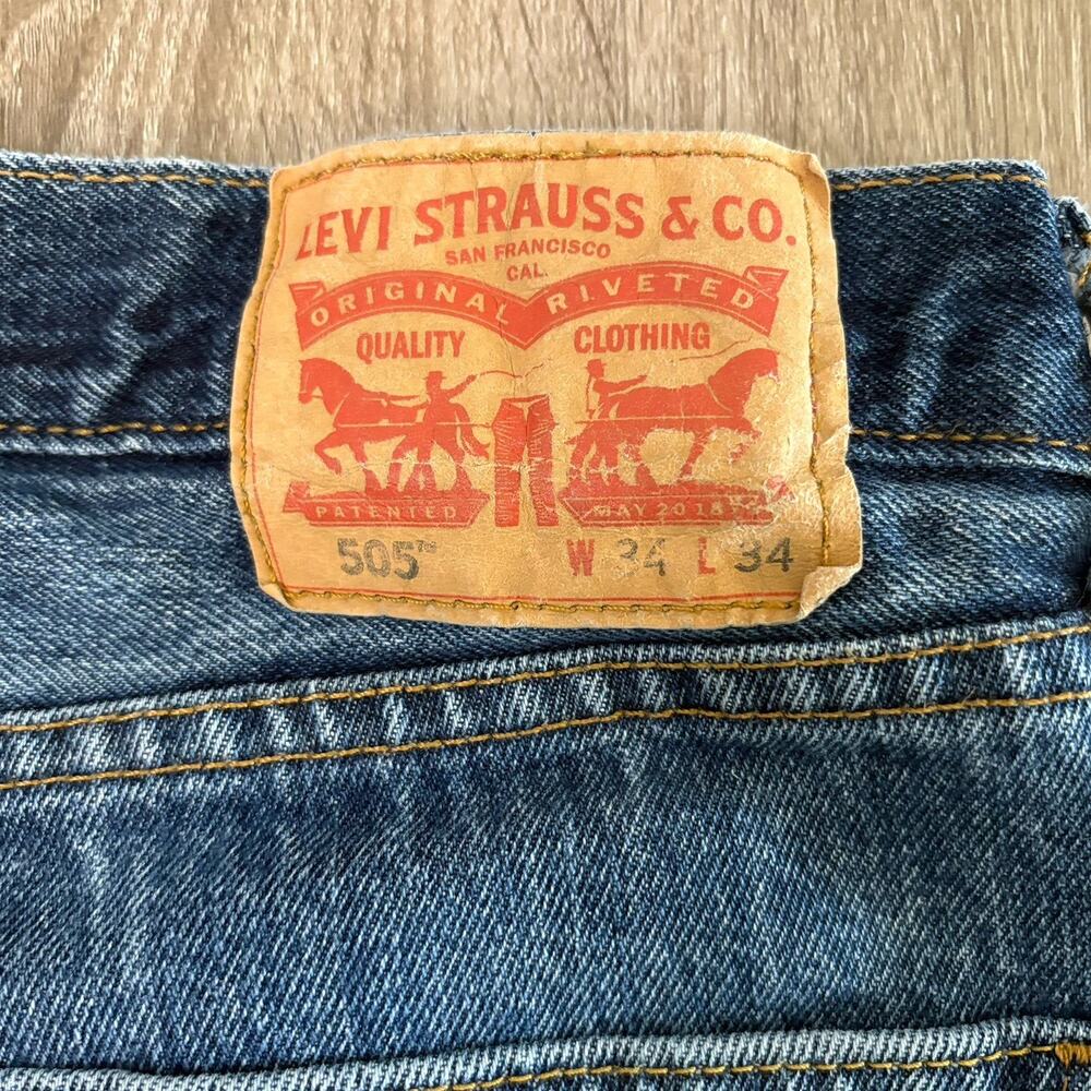Levi’s 505 Men’s Straight Leg Jeans Blue Denim – Size 34 x 34 Classic USA Style - Picture 10 of 14